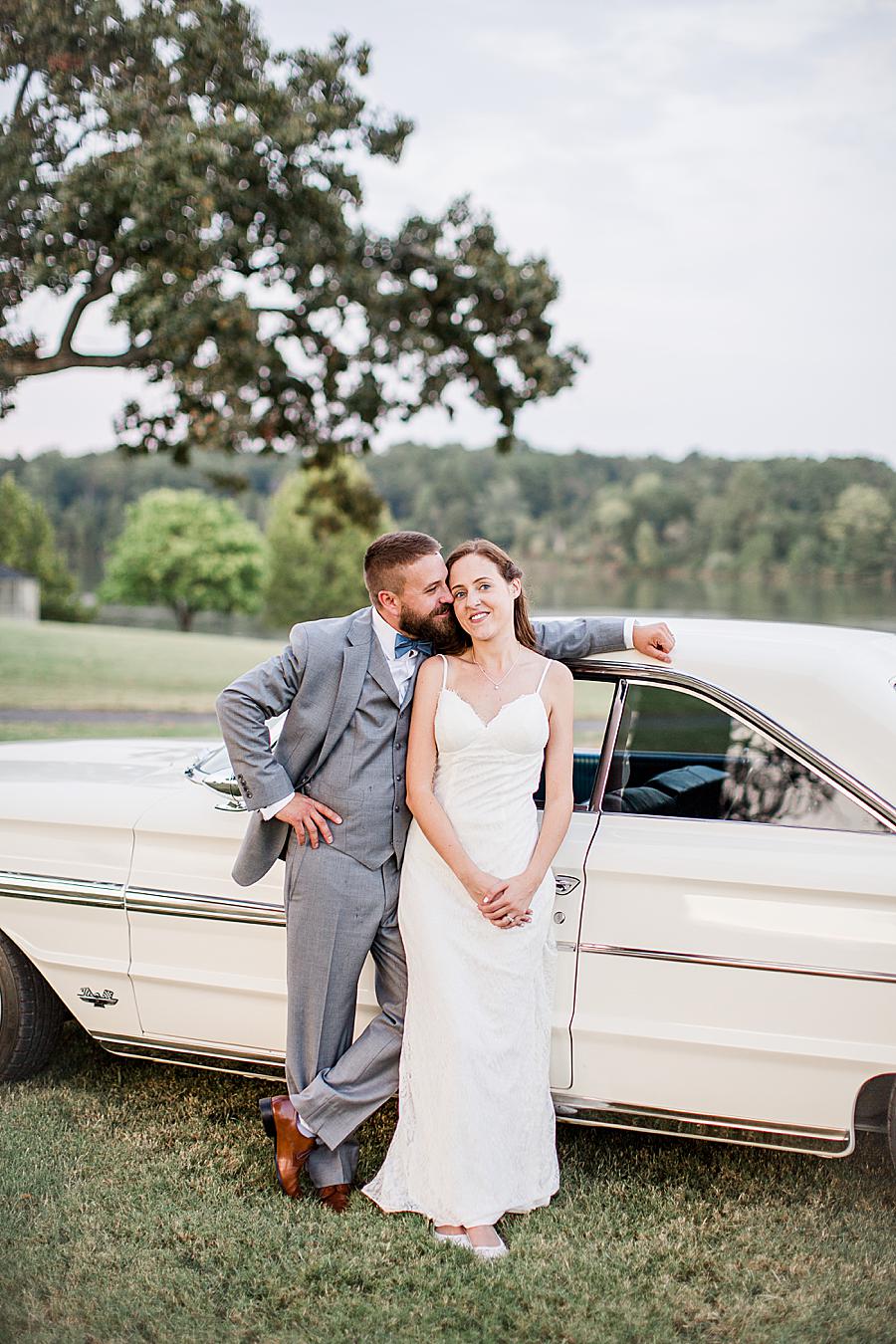 Vintage getaway car by Knoxville Wedding Photographer, Amanda May Photos.