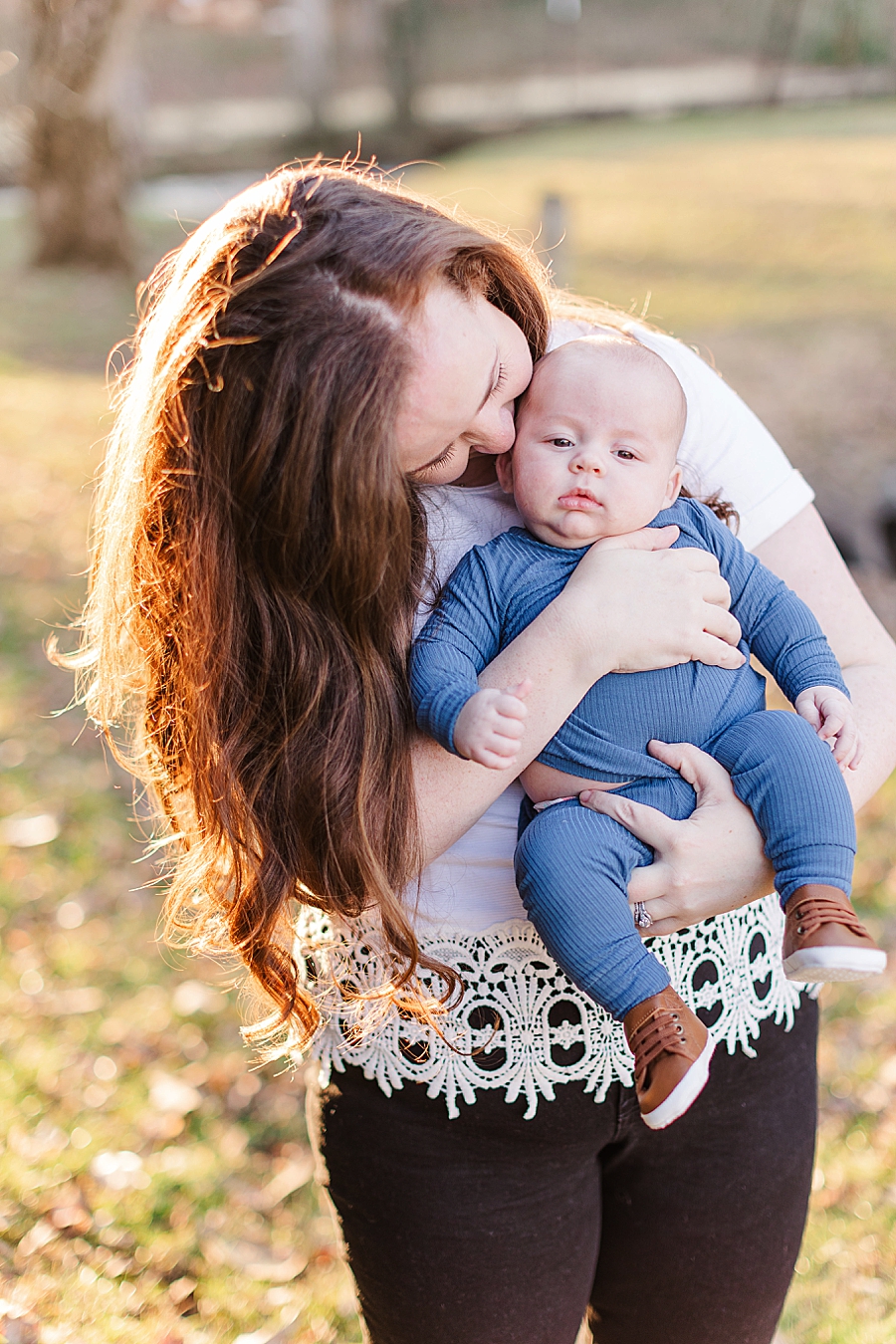 mom holding son Maryville 3 month session