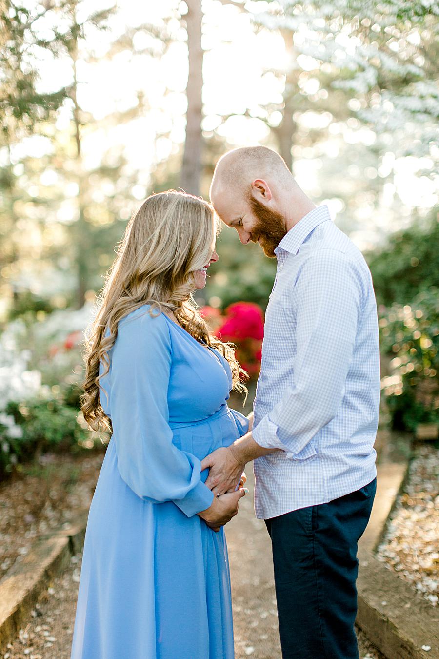 Touching the bump at this Maternity Pictures by Knoxville Wedding Photographer, Amanda May Photos.