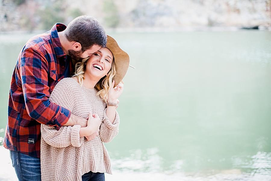 at this Meads Quarry fall Engagement by Knoxville Wedding Photographer, Amanda May Photos.