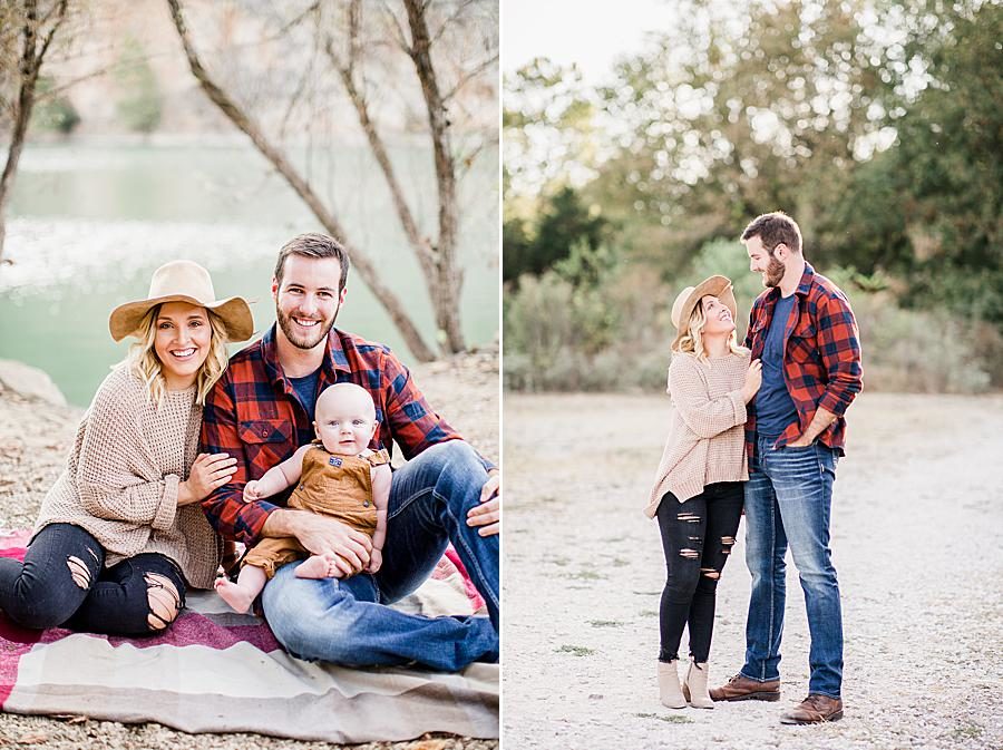 at this Meads Quarry fall Engagement by Knoxville Wedding Photographer, Amanda May Photos.