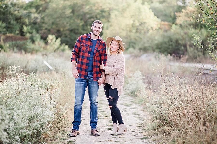 at this Meads Quarry fall Engagement by Knoxville Wedding Photographer, Amanda May Photos. 