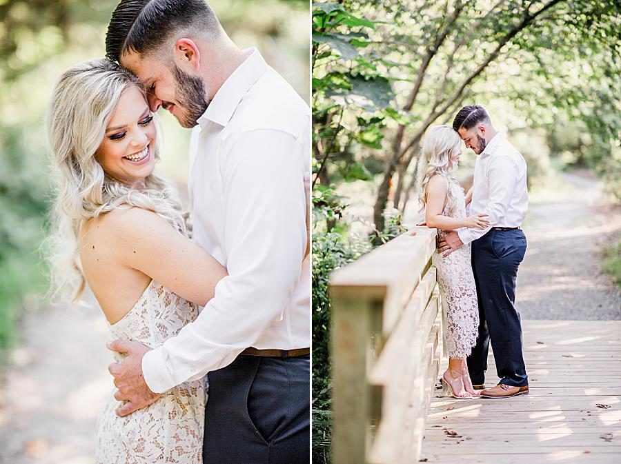 Snuggling at this Meads Quarry engagement by Knoxville Wedding Photographer, Amanda May Photos.