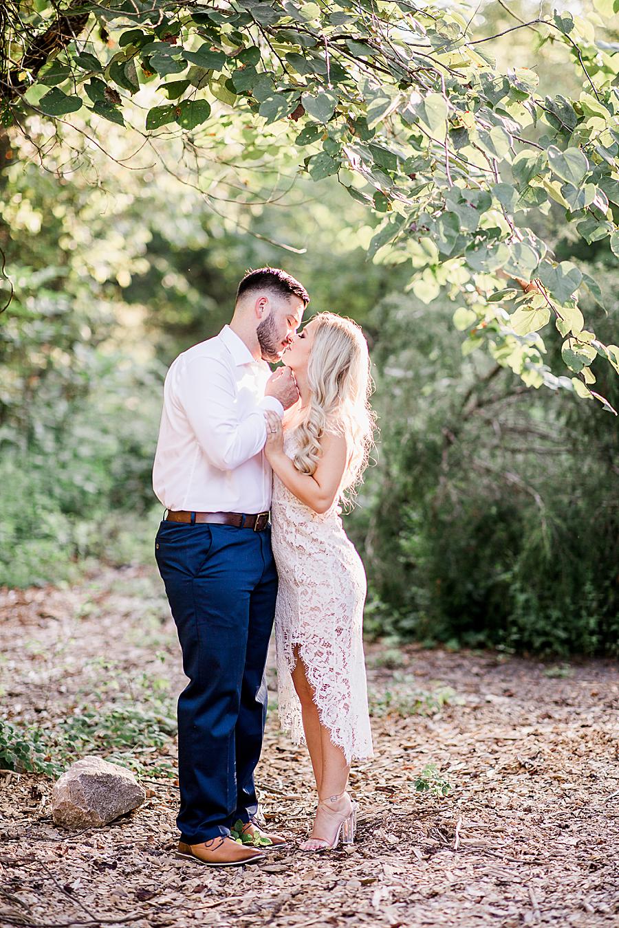 Kisses at this Meads Quarry engagement by Knoxville Wedding Photographer, Amanda May Photos.