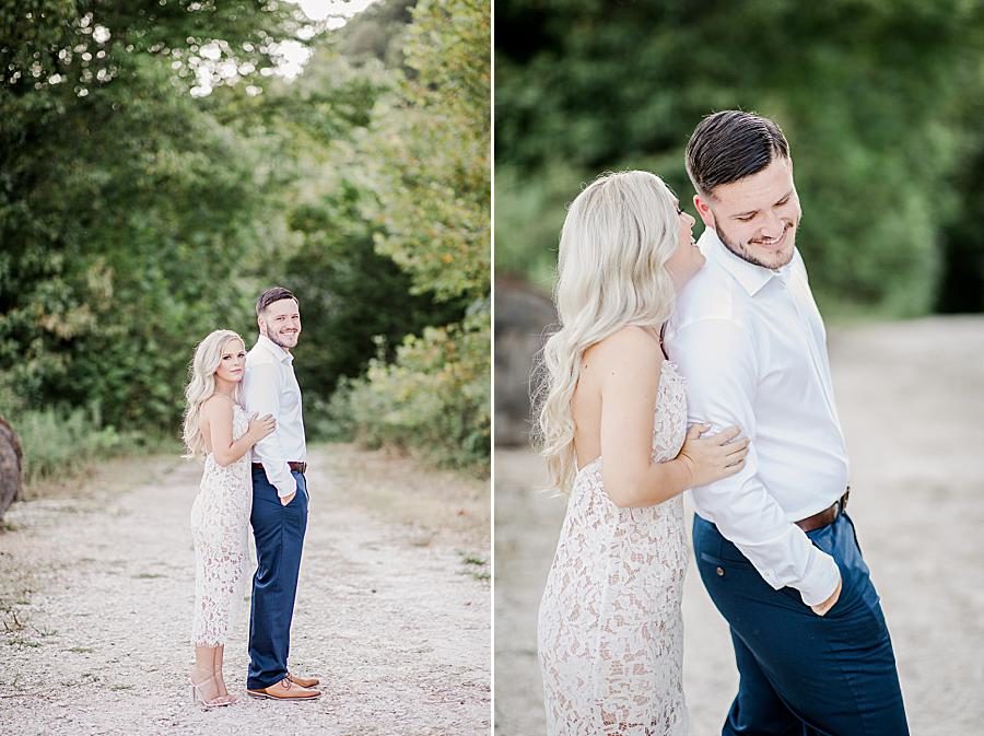 Whispering at this Meads Quarry engagement by Knoxville Wedding Photographer, Amanda May Photos.