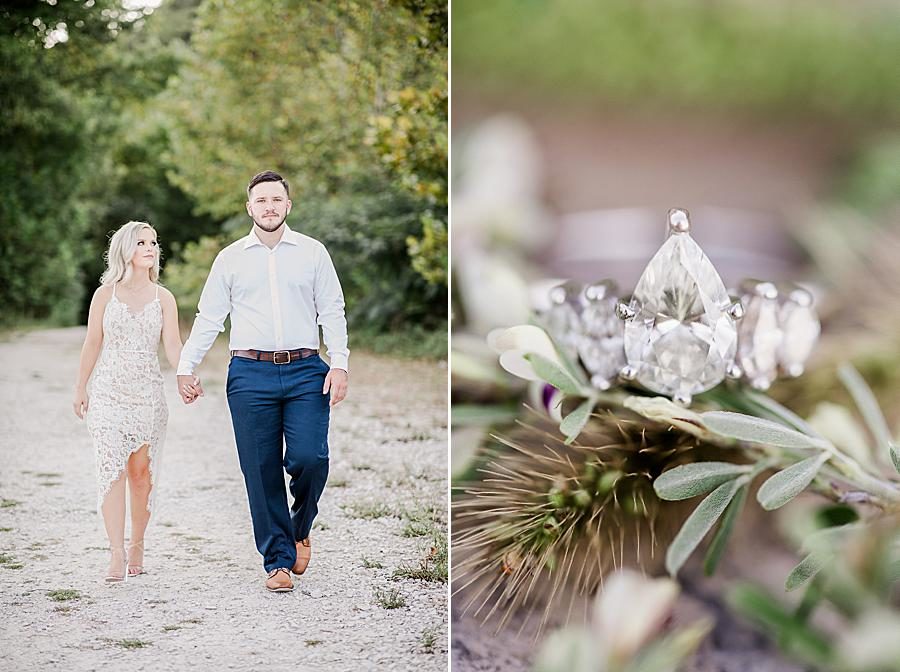 Engagement ring at this Meads Quarry engagement by Knoxville Wedding Photographer, Amanda May Photos.