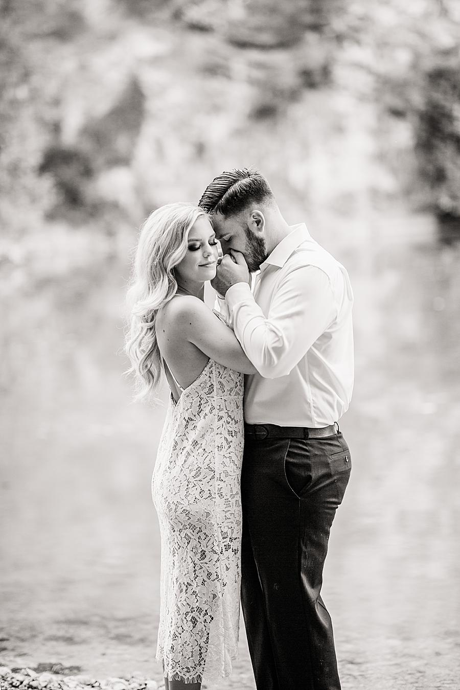 Black and white at this Meads Quarry engagement by Knoxville Wedding Photographer, Amanda May Photos.