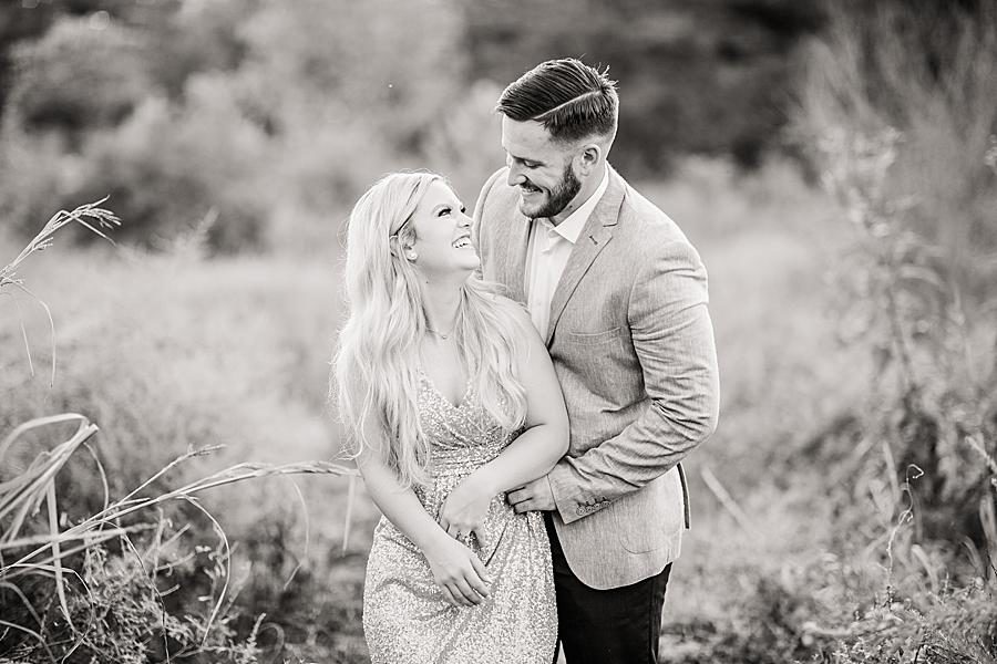 Laughing at this Meads Quarry engagement by Knoxville Wedding Photographer, Amanda May Photos.