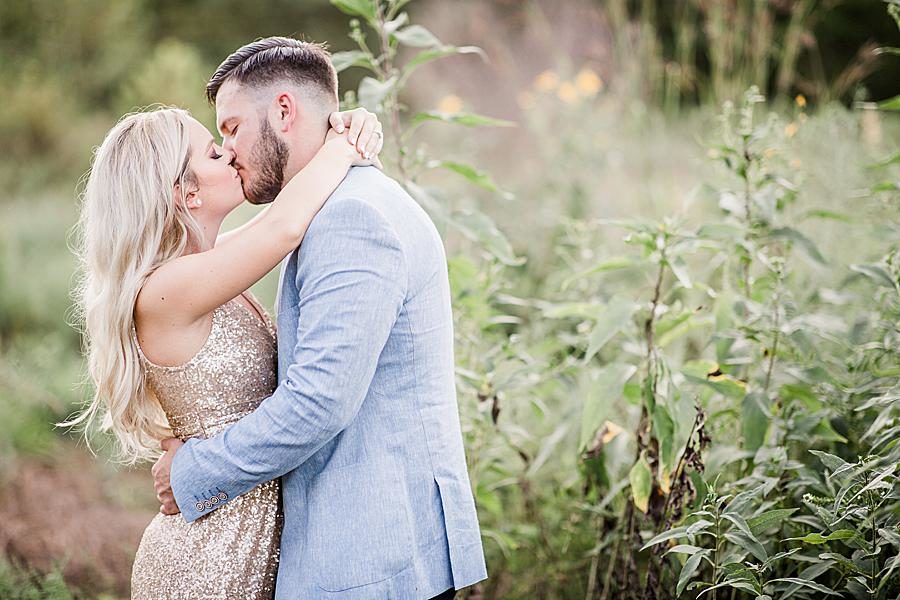 Arms around waist at this Meads Quarry engagement by Knoxville Wedding Photographer, Amanda May Photos.