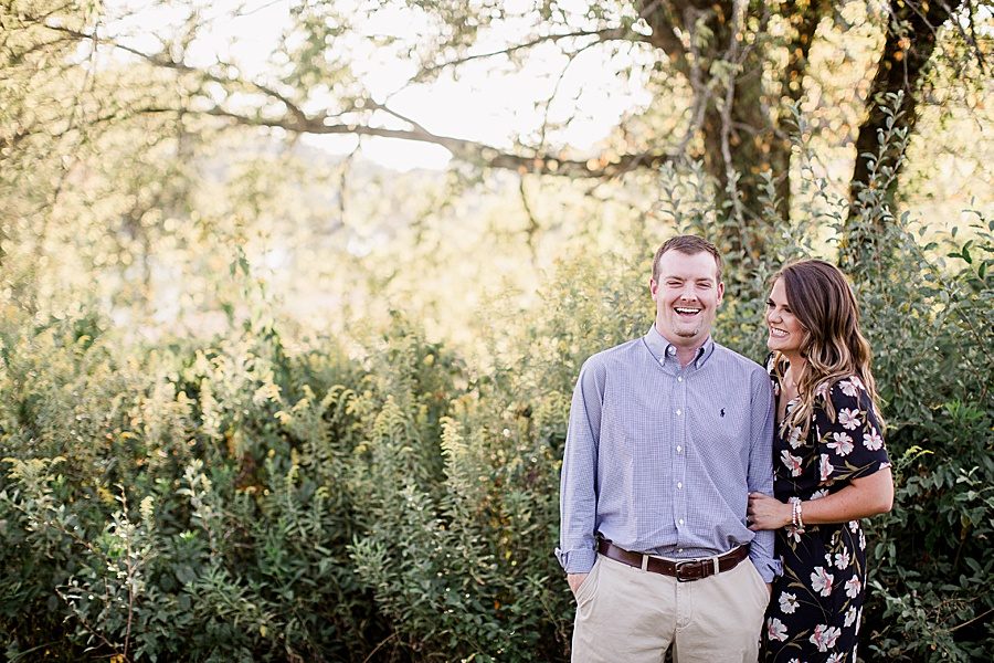 Blue button up at this Melton Hill engagement session by Knoxville Wedding Photographer, Amanda May Photos.