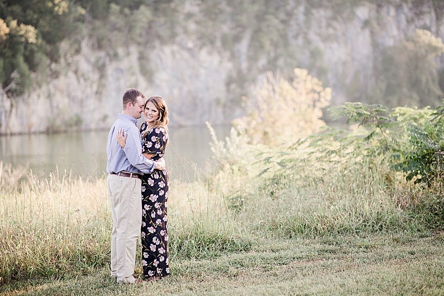 Smiling at this Melton Hill engagement session by Knoxville Wedding Photographer, Amanda May Photos.