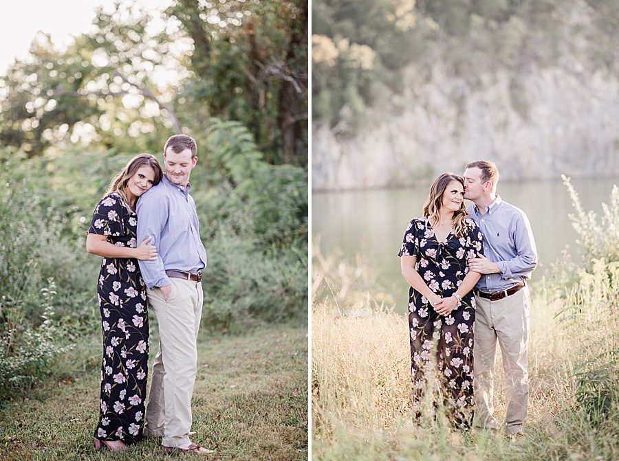 In front of the water at this Melton Hill engagement session by Knoxville Wedding Photographer, Amanda May Photos.