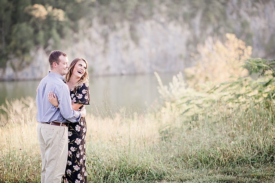 Looking off camera at this Melton Hill engagement session by Knoxville Wedding Photographer, Amanda May Photos.