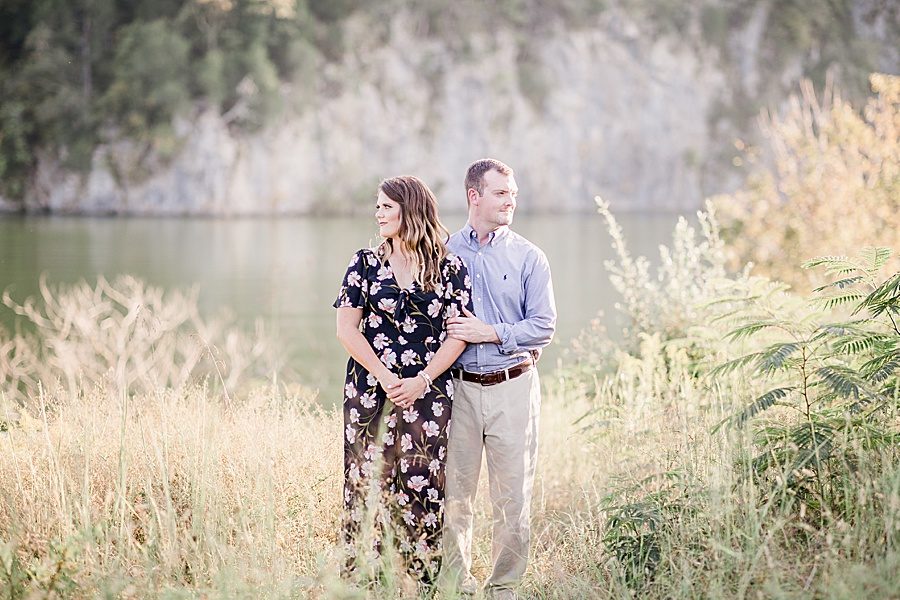 Hands clasped at this Melton Hill engagement session by Knoxville Wedding Photographer, Amanda May Photos.