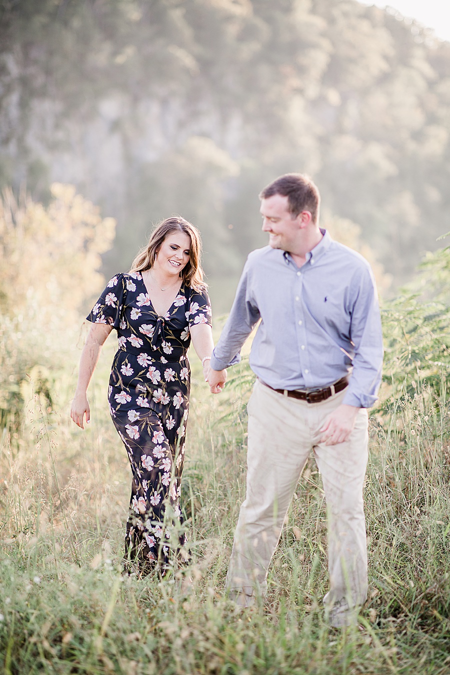 Golden hour at this Melton Hill engagement session by Knoxville Wedding Photographer, Amanda May Photos.