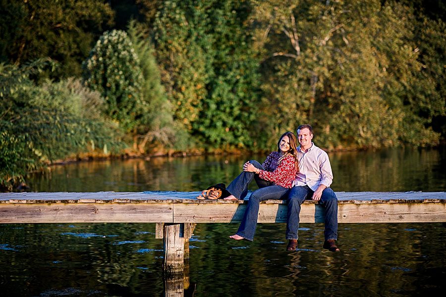 Sitting on a dock by Knoxville Wedding Photographer, Amanda May Photos.