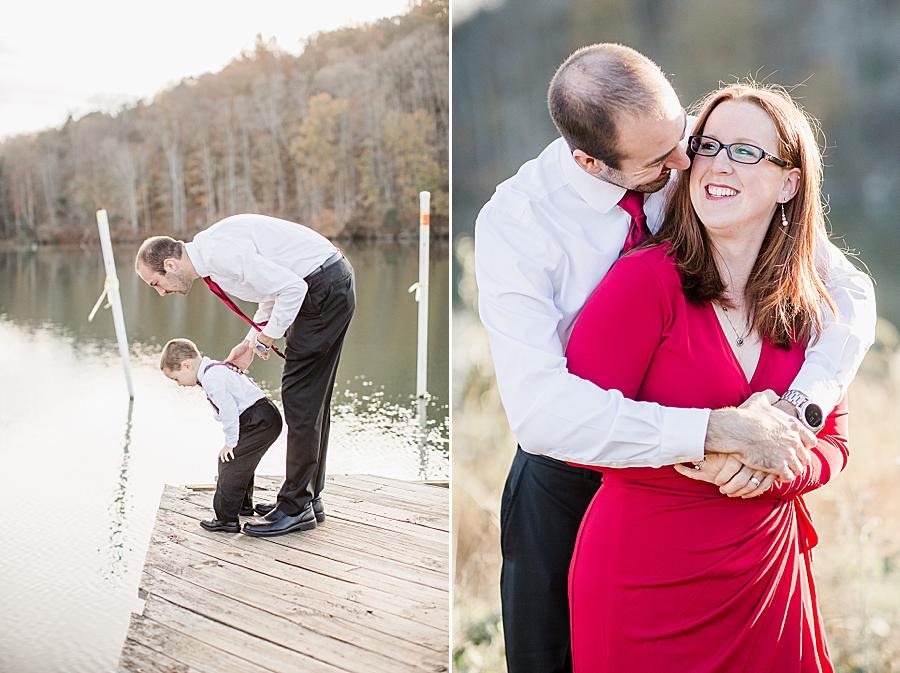 Looking at the water at this Melton Hill Park session by Knoxville Wedding Photographer, Amanda May Photos.