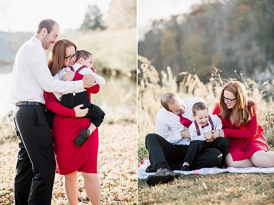 Family hugs at this Melton Hill Park session by Knoxville Wedding Photographer, Amanda May Photos.