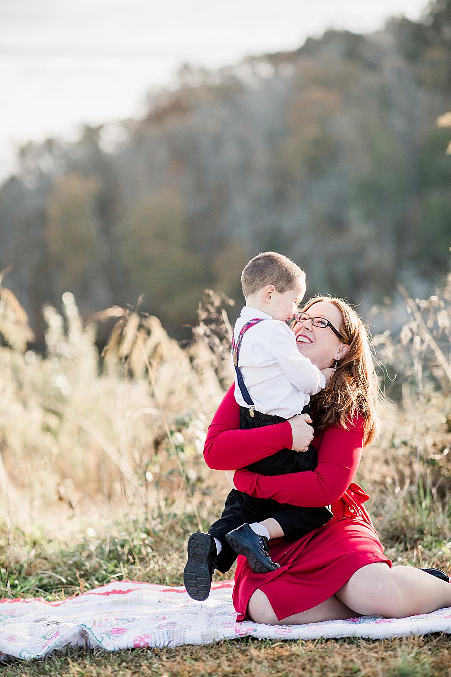 Mother and son at this Melton Hill Park session by Knoxville Wedding Photographer, Amanda May Photos.