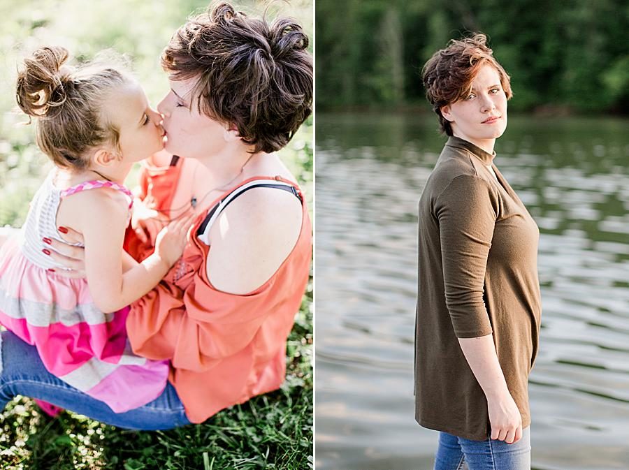 By the lake at this Melton Hill Park Senior by Knoxville Wedding Photographer, Amanda May Photos.