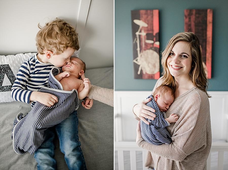 Mom and baby at this lifestyle newborn session by Knoxville Wedding Photographer, Amanda May Photos.