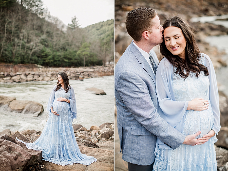 kiss on the temple at ocoee whitewater center maternity