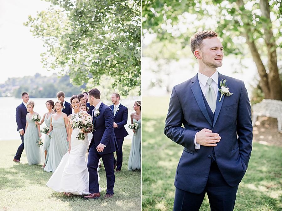 Groom posing at this pavilion wedding by Knoxville Wedding Photographer, Amanda May Photos.