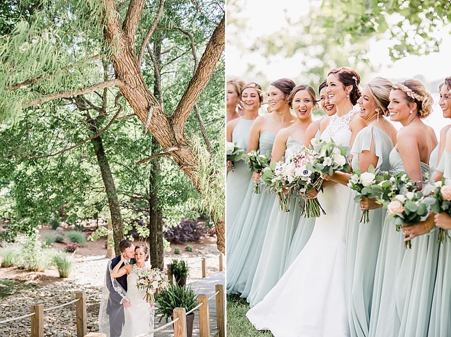 Bridesmaids at this pavilion wedding by Knoxville Wedding Photographer, Amanda May Photos.