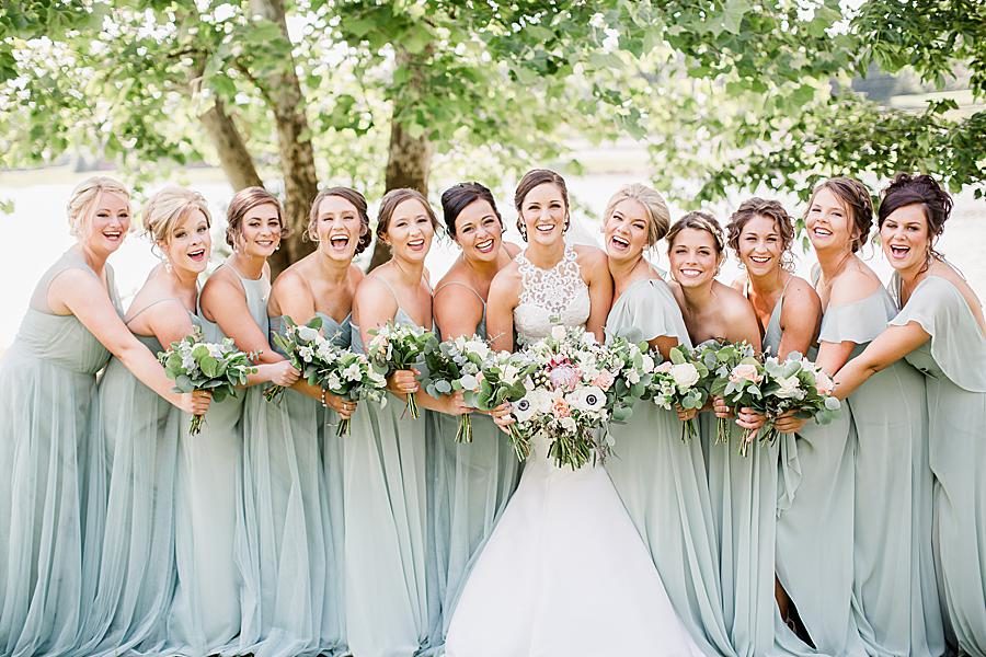 Bouquets together at this pavilion wedding by Knoxville Wedding Photographer, Amanda May Photos.