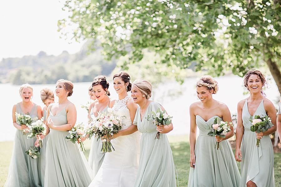 Laughing at this pavilion wedding by Knoxville Wedding Photographer, Amanda May Photos.
