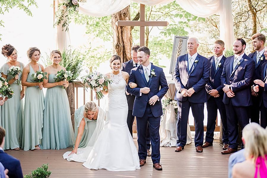 Recessional at this pavilion wedding by Knoxville Wedding Photographer, Amanda May Photos.