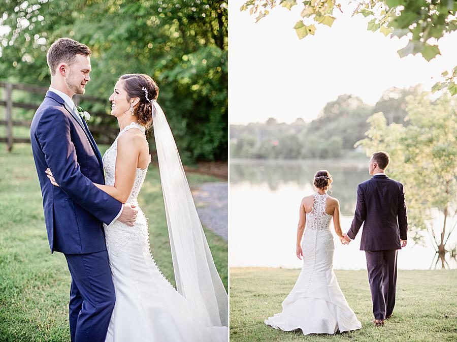 By the lake at this pavilion wedding by Knoxville Wedding Photographer, Amanda May Photos.