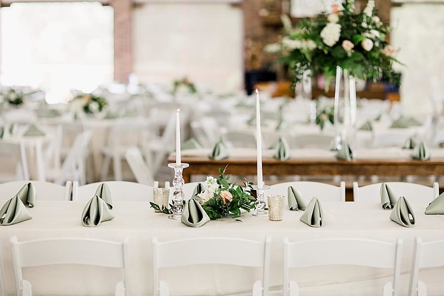 Reception tablescape at this pavilion wedding by Knoxville Wedding Photographer, Amanda May Photos.
