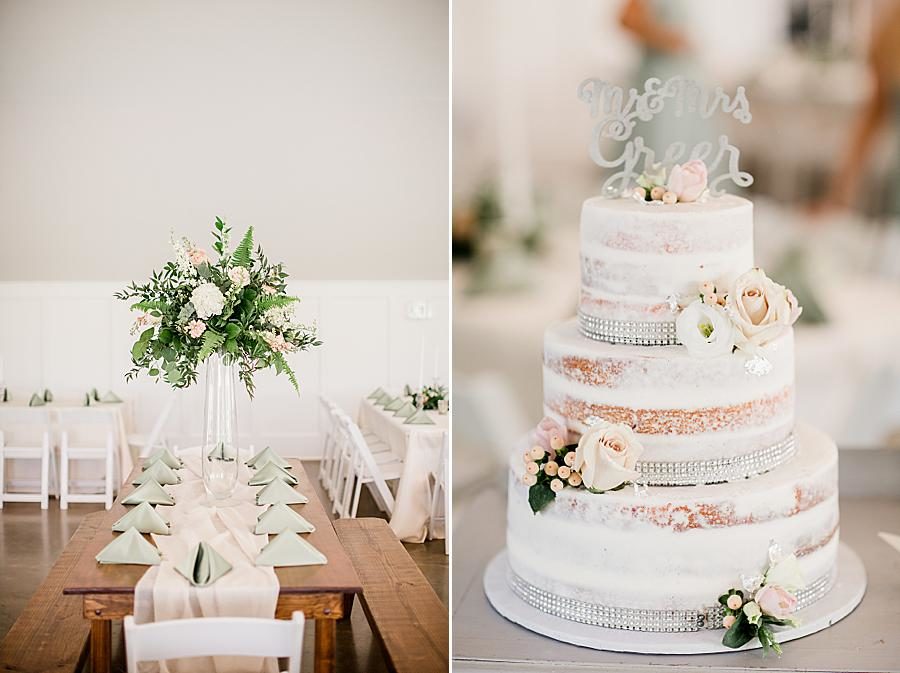 Rustic cake at this pavilion wedding by Knoxville Wedding Photographer, Amanda May Photos.