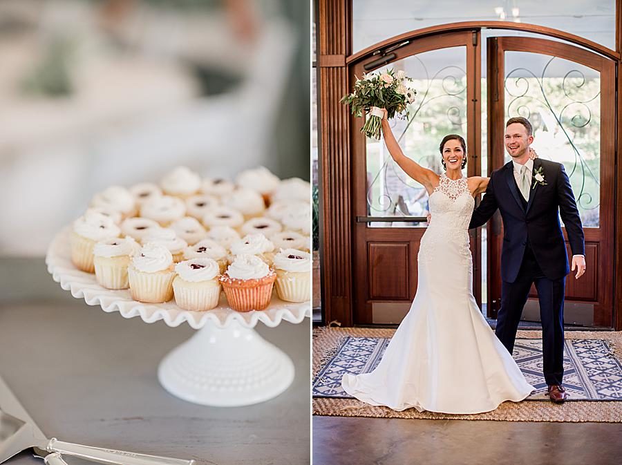 Mini cupcakes at this pavilion wedding by Knoxville Wedding Photographer, Amanda May Photos.