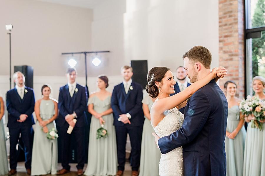 First dance at this pavilion wedding by Knoxville Wedding Photographer, Amanda May Photos.