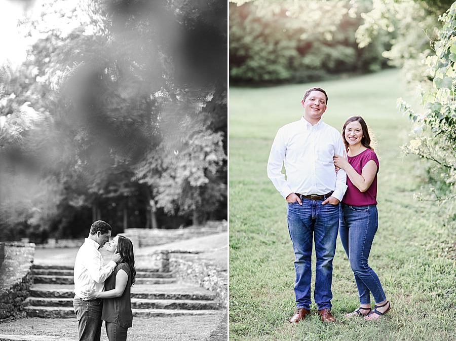Black and white photograph at this Percy Warner Engagement Session by Knoxville Wedding Photographer, Amanda May Photos.