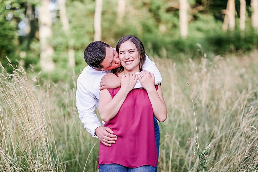 Standing in the tall grass at this Percy Warner Engagement Session by Knoxville Wedding Photographer, Amanda May Photos.