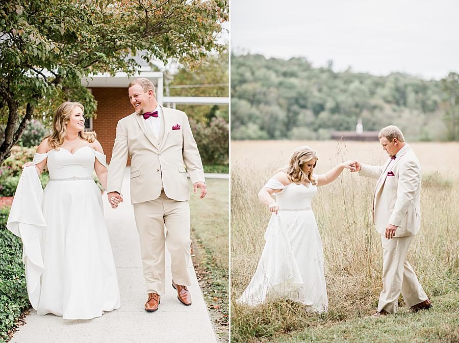 Holding hands at this Pine Ridge Baptist Church wedding by Knoxville Wedding Photographer, Amanda May Photos.