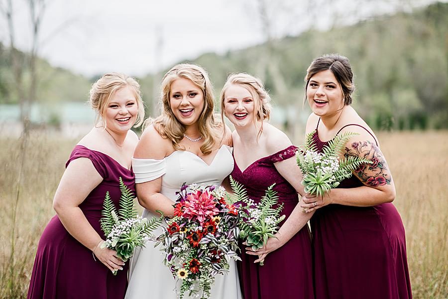 Bridesmaids at this Pine Ridge Baptist Church wedding by Knoxville Wedding Photographer, Amanda May Photos.