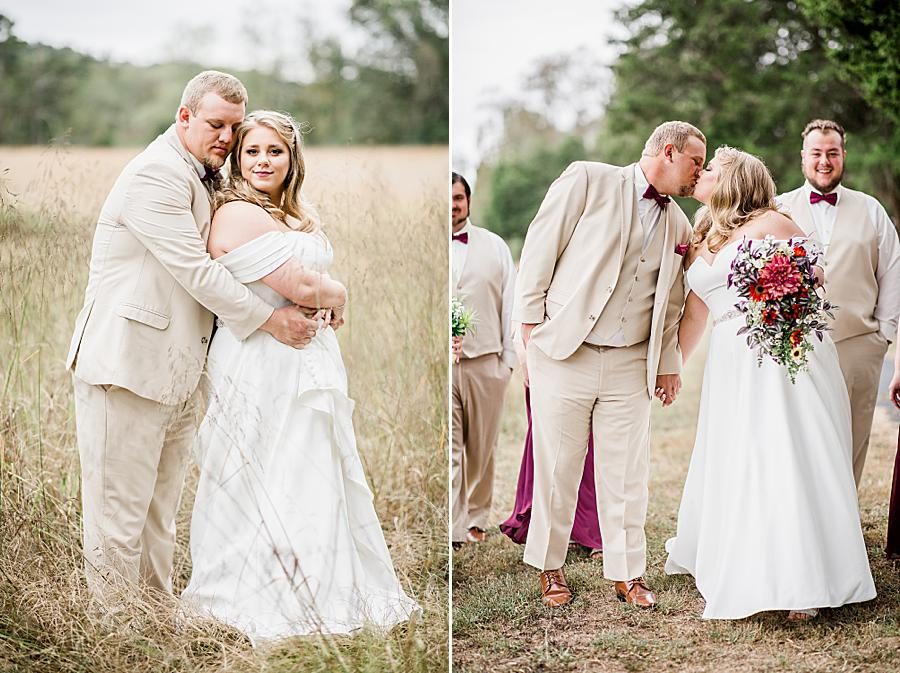 Kissing at this Pine Ridge Baptist Church wedding by Knoxville Wedding Photographer, Amanda May Photos.