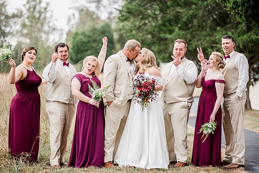 Celebrating at this Pine Ridge Baptist Church wedding by Knoxville Wedding Photographer, Amanda May Photos.