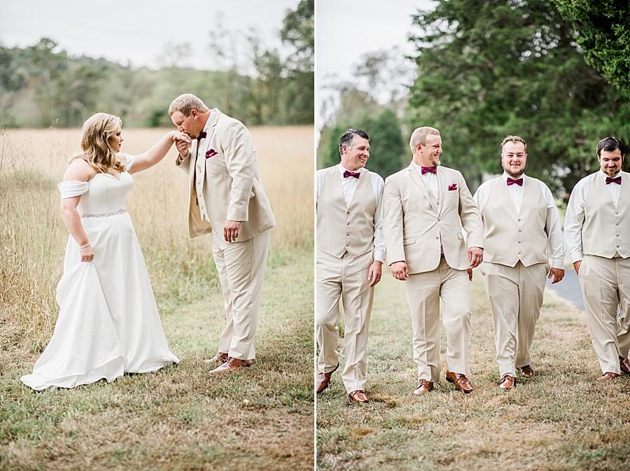 Kiss on the hand at this Pine Ridge Baptist Church wedding by Knoxville Wedding Photographer, Amanda May Photos.
