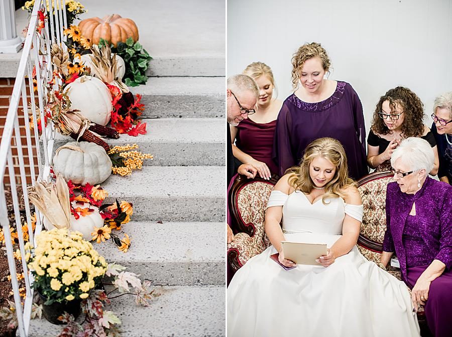 Fall decorations by Knoxville Wedding Photographer, Amanda May Photos.