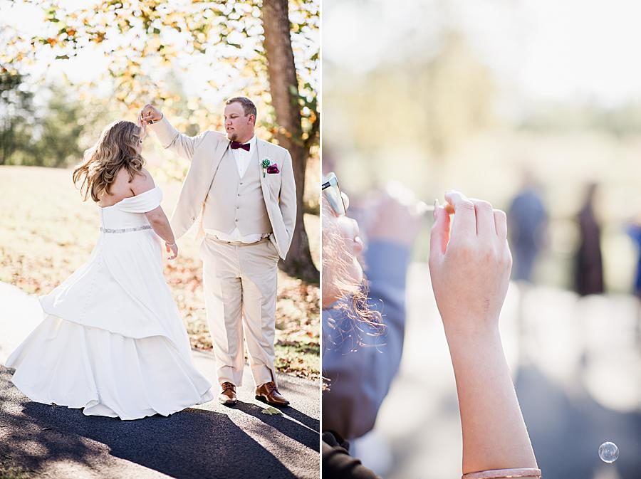 Blowing bubbles by Knoxville Wedding Photographer, Amanda May Photos.