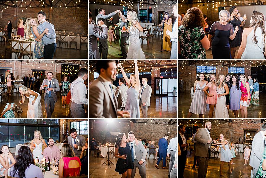 reception dancing collage