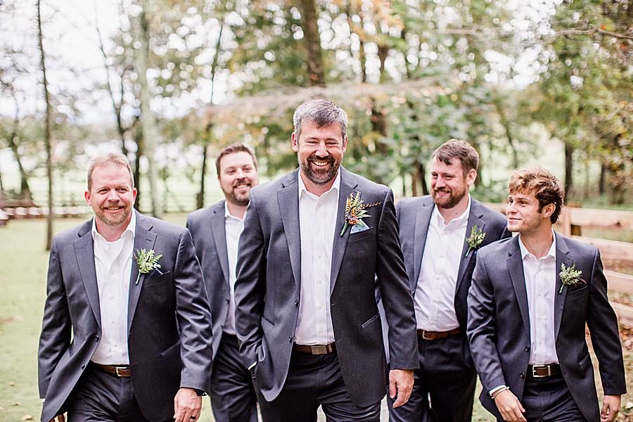 Groomsmen at this RiverView Family Farm wedding by Knoxville Wedding Photographer, Amanda May Photos.