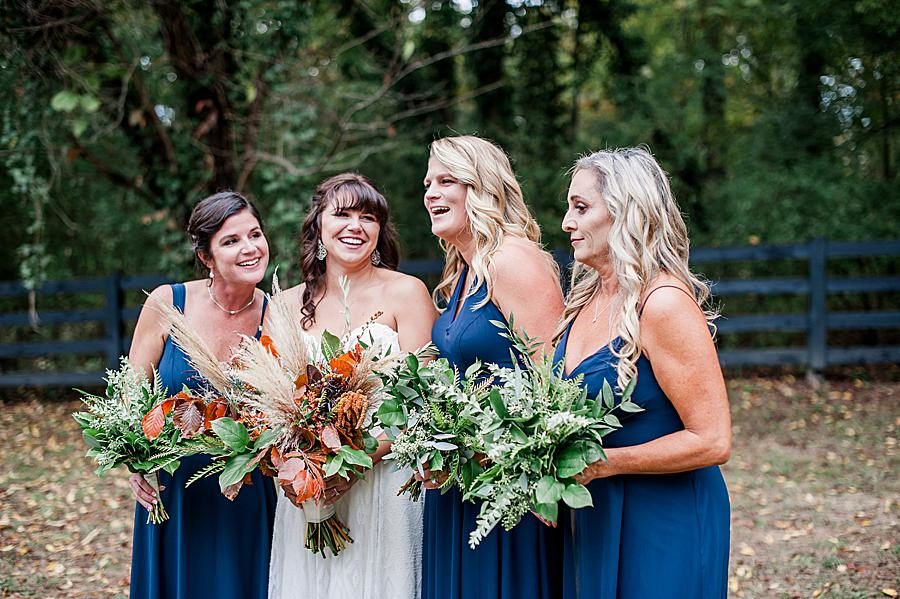 Fall bouquets at this RiverView Family Farm wedding by Knoxville Wedding Photographer, Amanda May Photos.