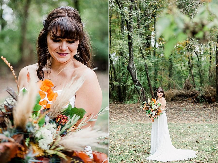 Long train at this RiverView Family Farm wedding by Knoxville Wedding Photographer, Amanda May Photos.