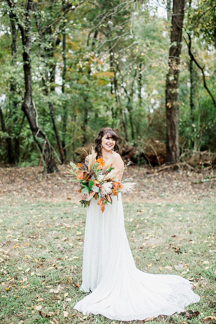 Just the bride at this RiverView Family Farm wedding by Knoxville Wedding Photographer, Amanda May Photos.